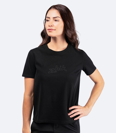 KOSZULKA DAMSKA ZHIK COTTON LOGO  3D TEE-0733 Black